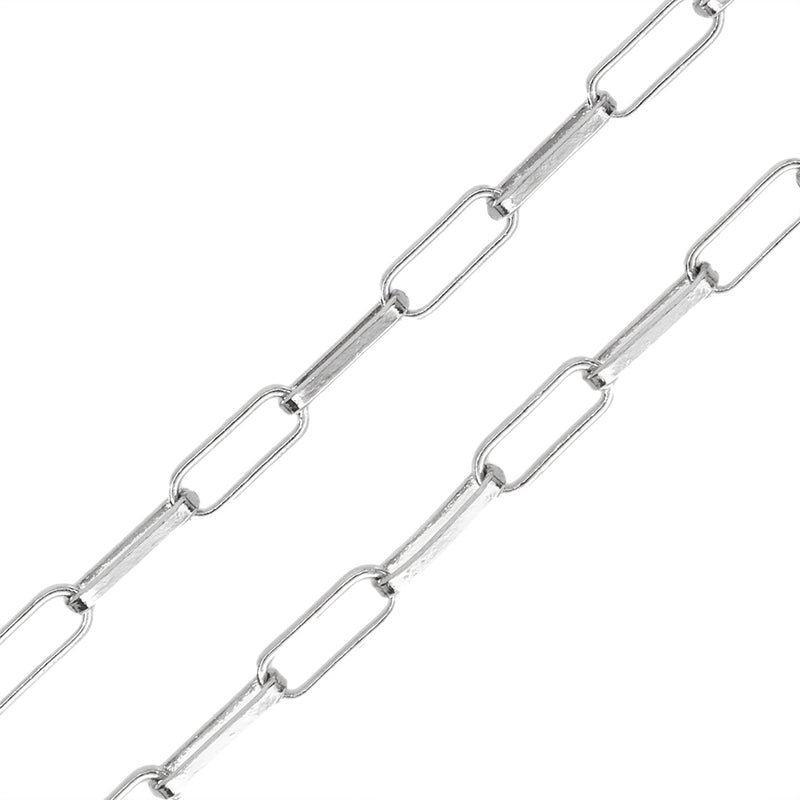 Cadena Rectangulo 10x3.7mm Plateado