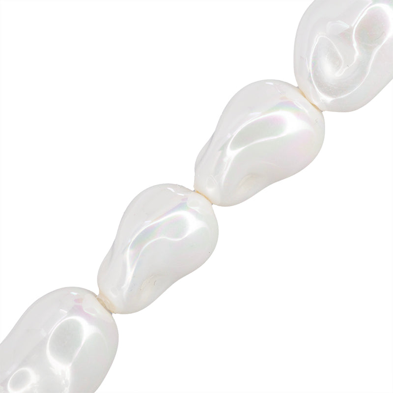 Perla de Concha Barroca 15x11mm Blanco