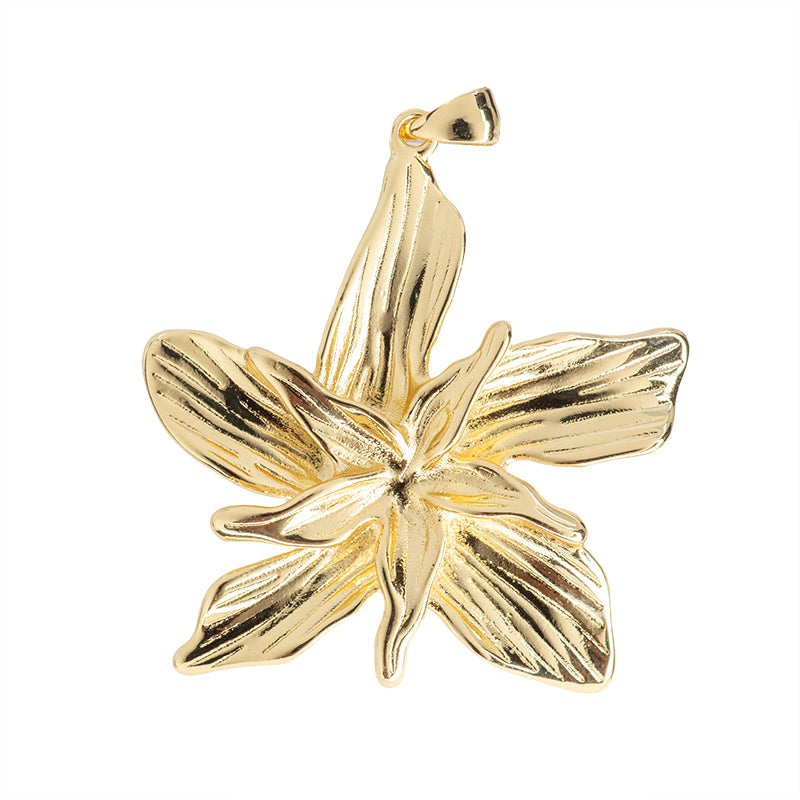 Dije Chapa Flor Orquídea 36.7x34.9mm Dorado