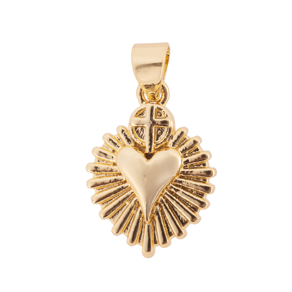 Dije Sagrado Corazón 18.5x13mm Dorado
