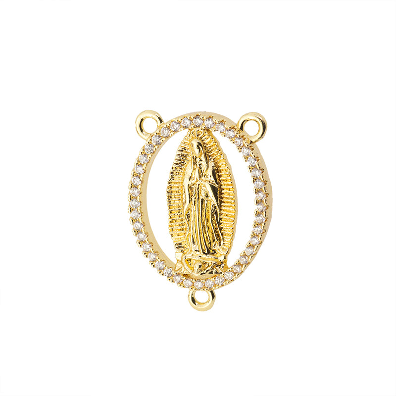 Separador Chapa Escapulario Virgen de Guadalupe 21.5x15.5mm Dorado