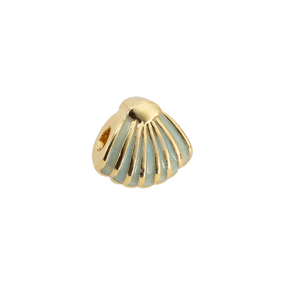 Separador Concha con Esmalte Azul 10x9mm Dorado