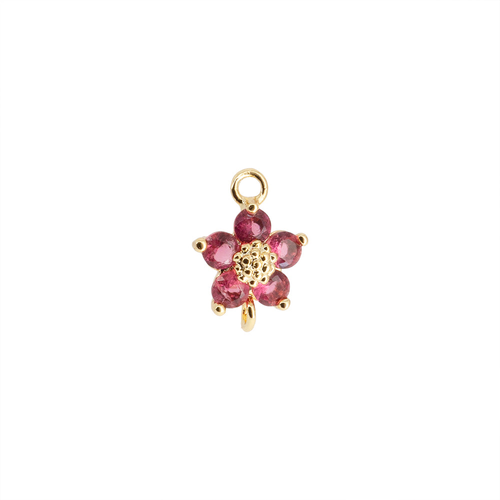 Separador Flor Rosa 11x8mm Dorado