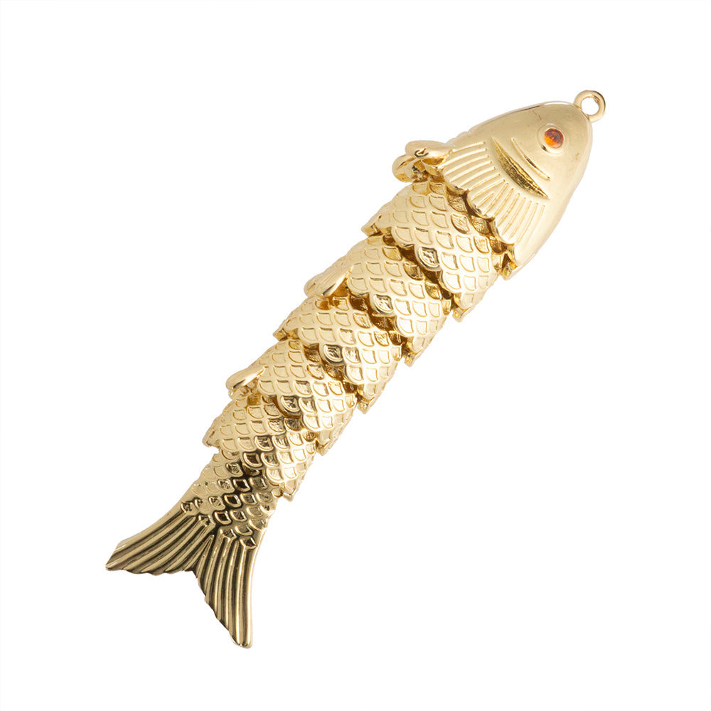 Dije Pez Huachinango con Circonia 63x15mm Dorado