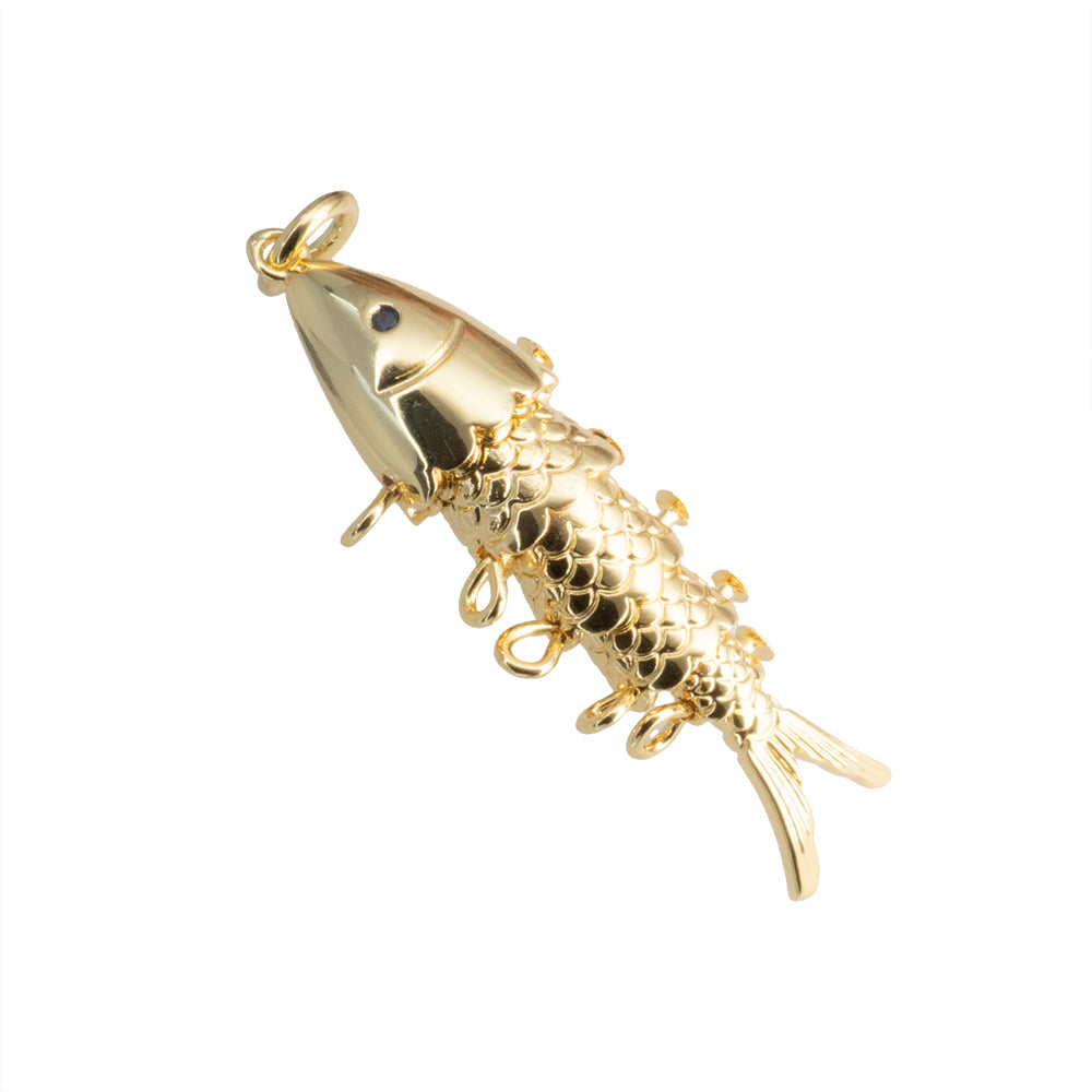 Dije Pez Huachinango con Circonia 39x10mm Dorado