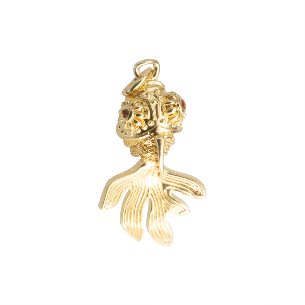 Dije Pez Coi con Circonia 26x8.5mm Dorado