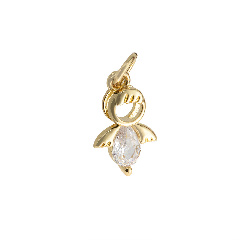 Dije Ángel con Circonia 14x9mm Dorado