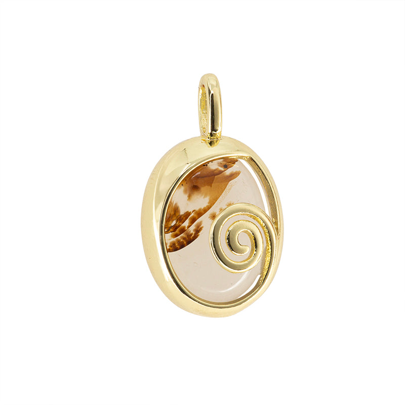 Dije Piedra Agata Oval 24x14.2mm Gris