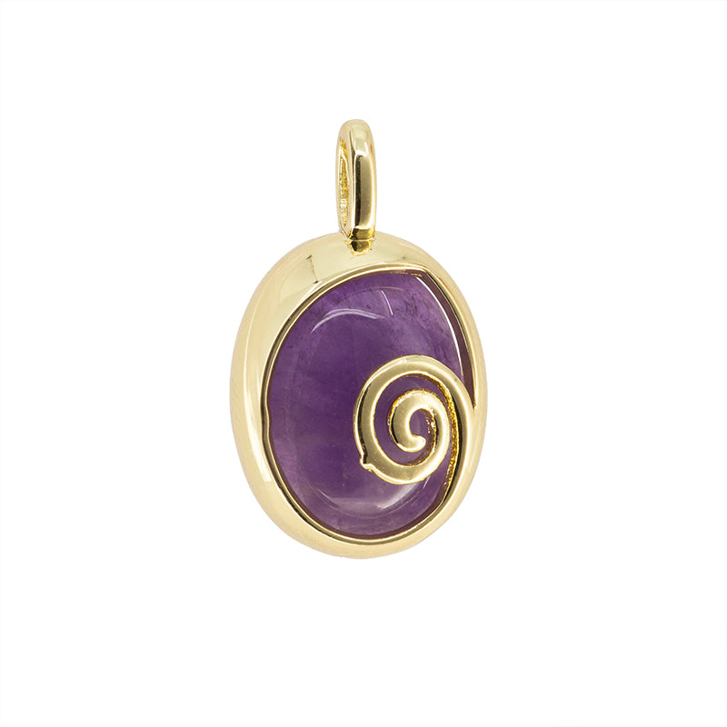 Dije Piedra Amatista Oval 24x14.2mm Morado