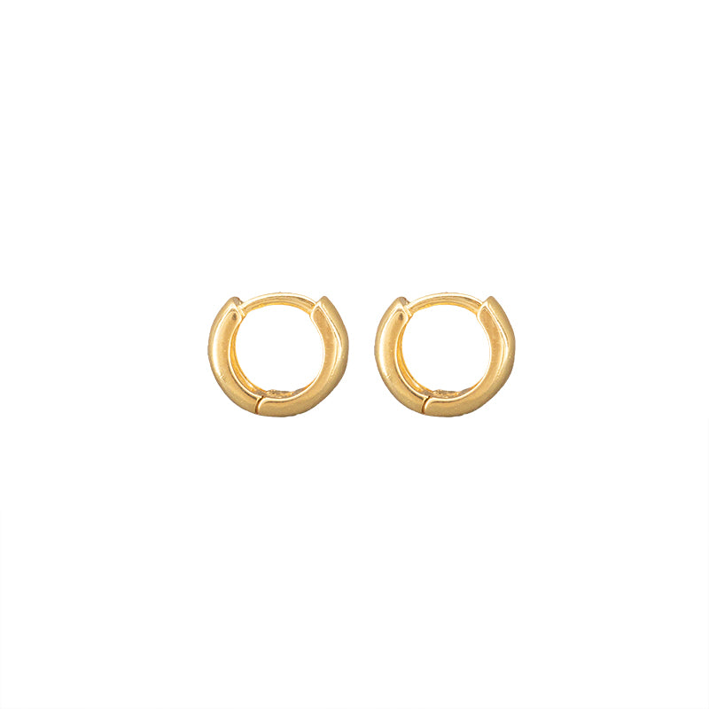 Arracada Chapa Redonda 9x10mm Dorado