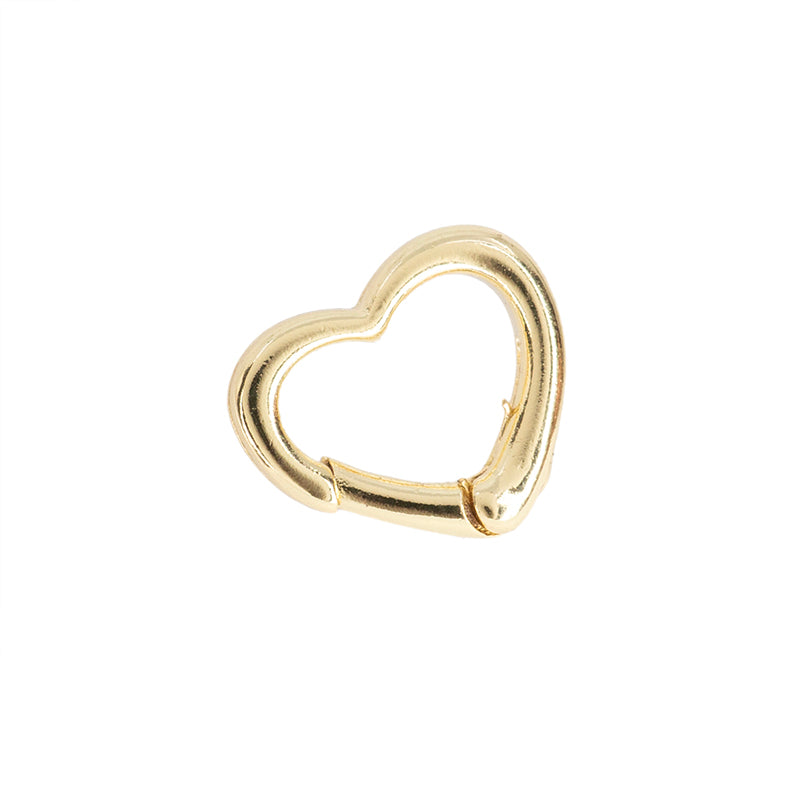 Broche Chapa Corazón 11.7x13.5mm Dorado