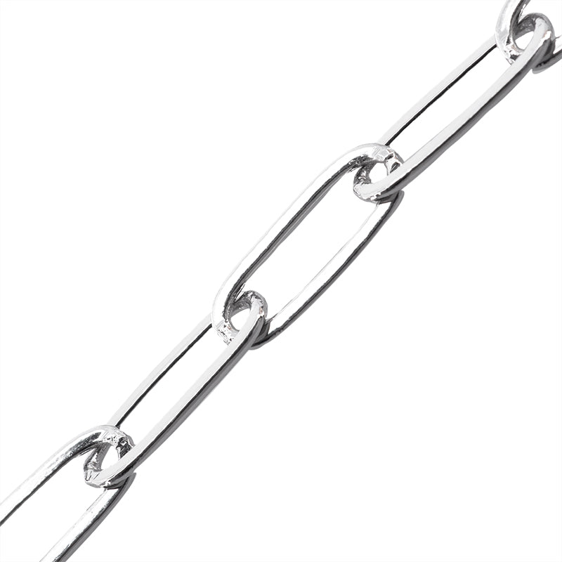 Cadena Chapa Oval 14x5mm Plateado