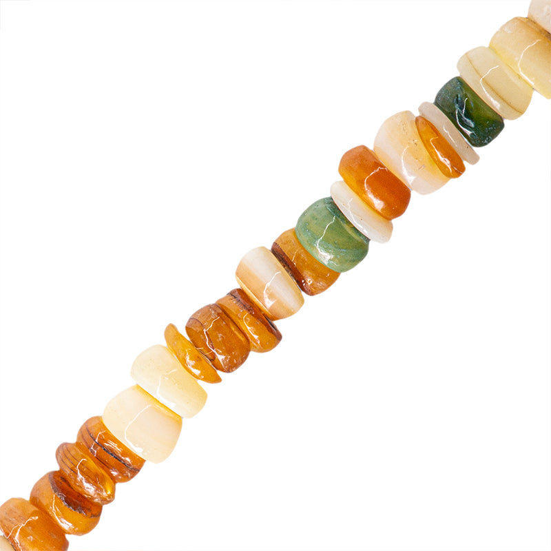 Perla de Concha Rondela 1.5x3.5mm Multicolor Amarillo Verde