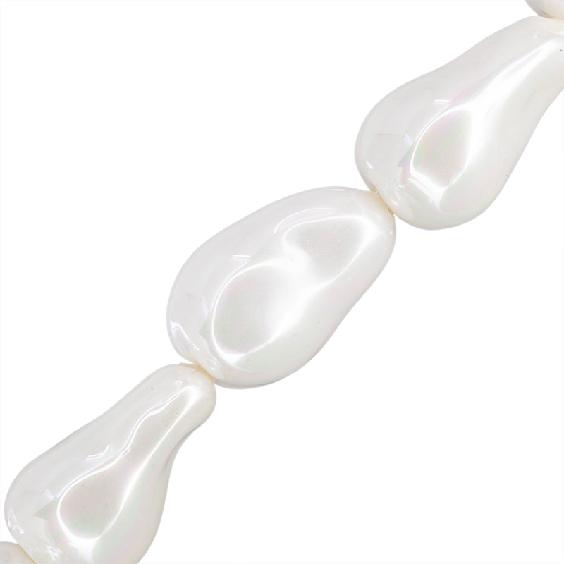 Perla de Concha Barroca 21x13mm Blanco