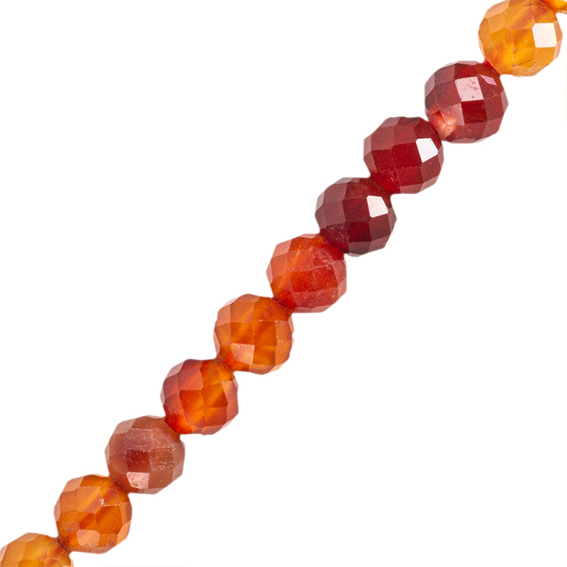 Cornalina Esfera Facetada 3mm Naranja