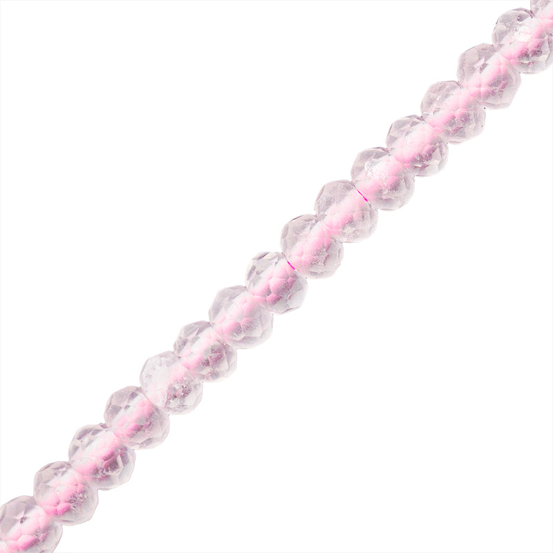 Cuarzo Rosa Rondela Facetada 2x3mm Rosa