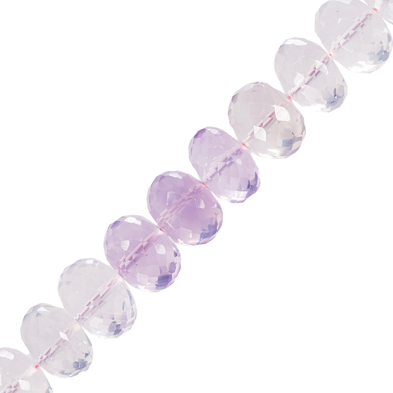 PF Cuarzo Lavanda Rondela Facetada 6-8x8-10mm Lila