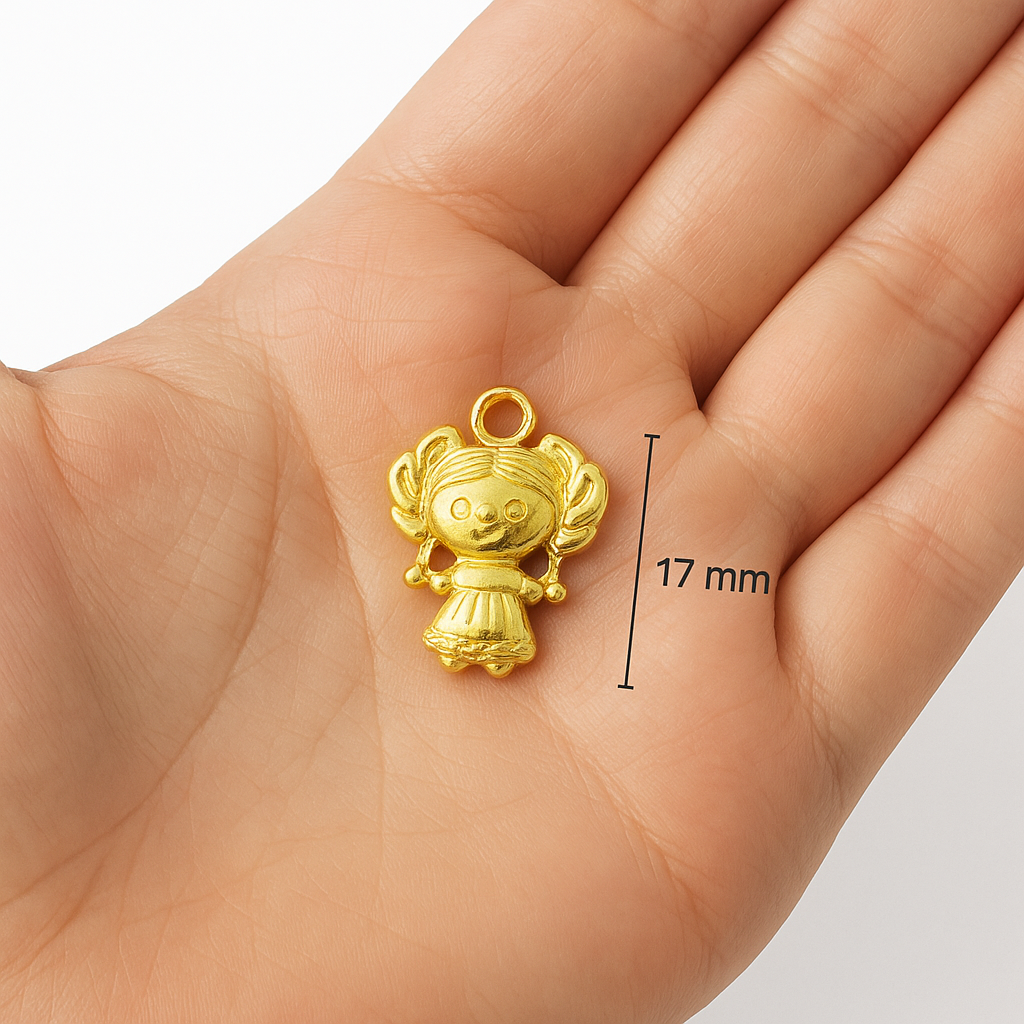 Dije Chapa Muñeca Lele 17x15mm Dorado