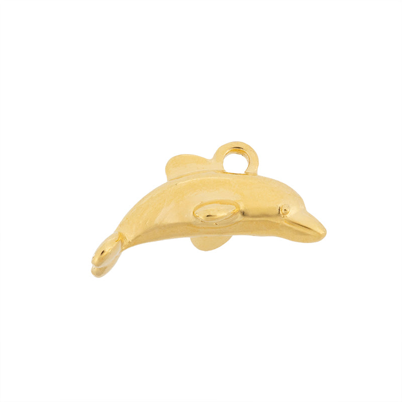 Dije Chapa Delfín 12x26mm Dorado