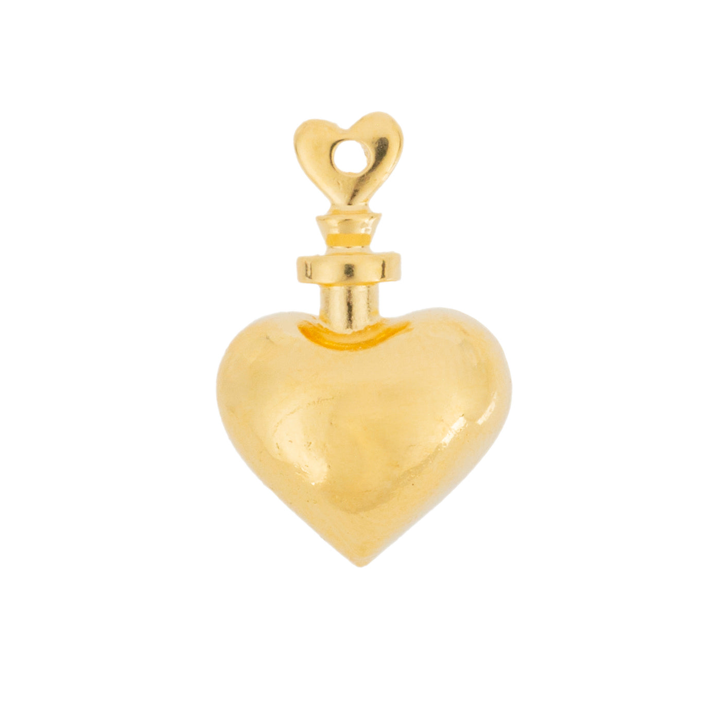 Dije Chapa Corazón Medio Volumen 21x14mm Dorado