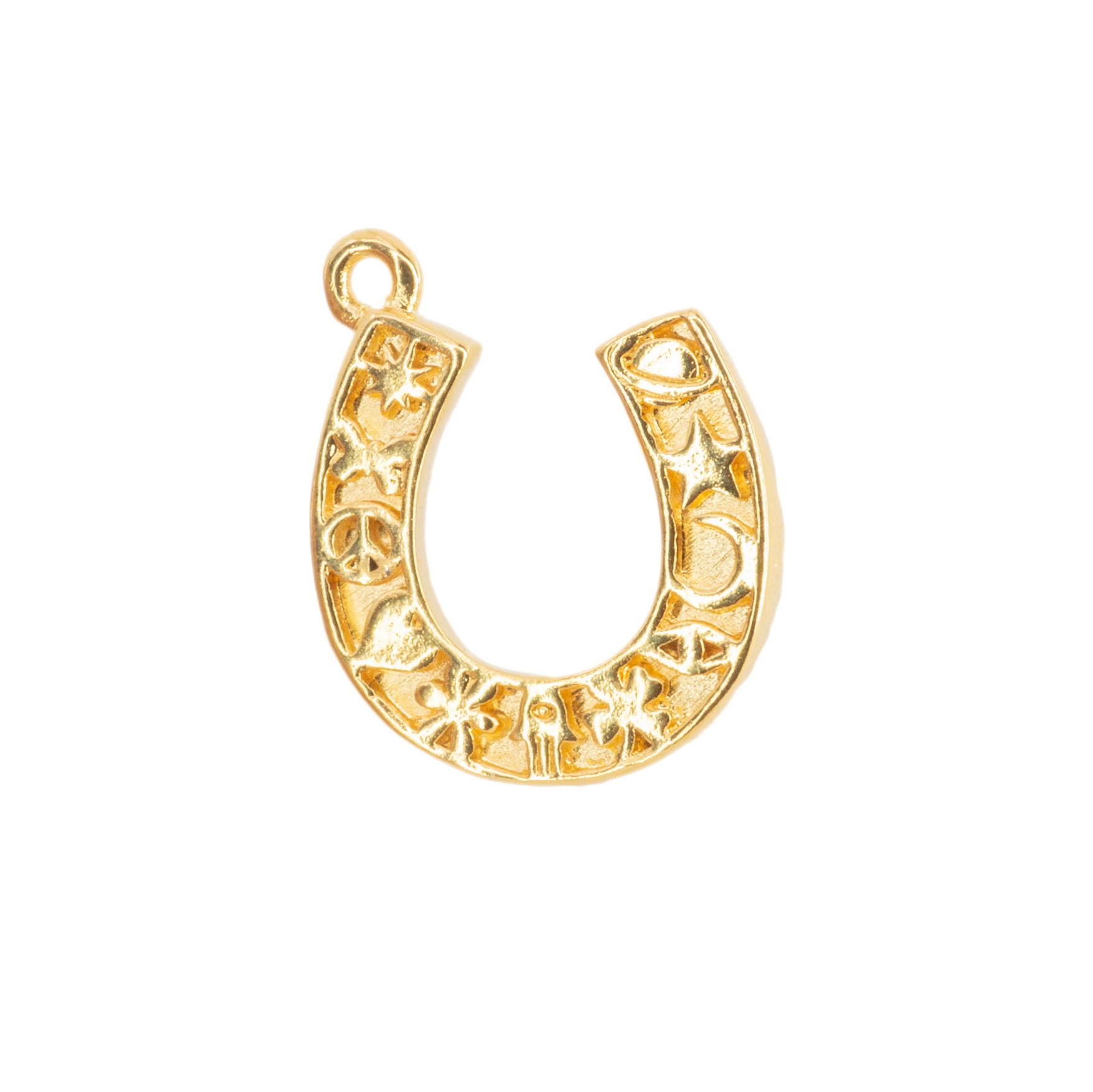 Dije Chapa Herradura de la Suerte 23x18.5mm Dorado