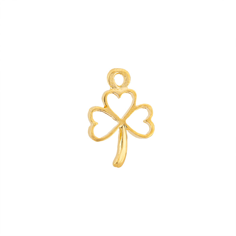 Dije Chapa Suerte Trébol Calado 17x11.5mm Dorado
