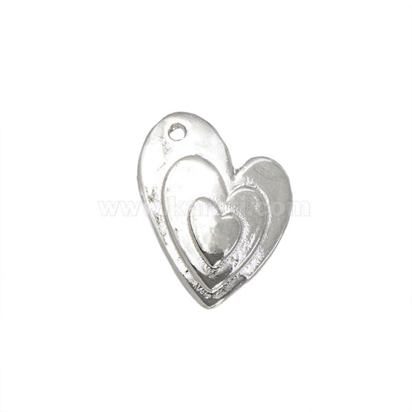Dije Chapa Corazón 16x13mm Níquel