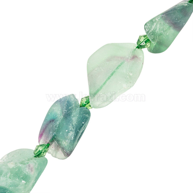 Fluorita Nugget 15x20mm Verde Mate