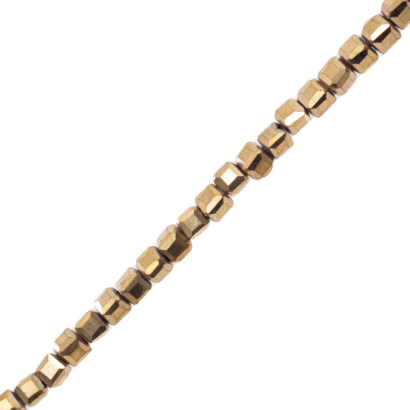 Hematita Cubo Facetado 2.5mm Dorado