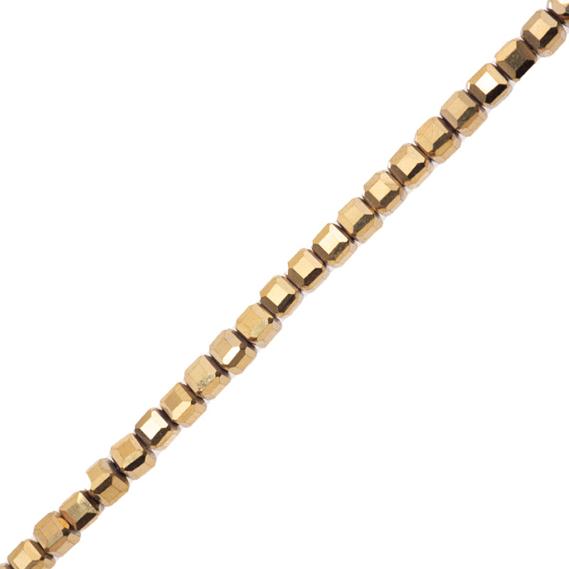 Hematita Cubo Facetado 3mm Dorado