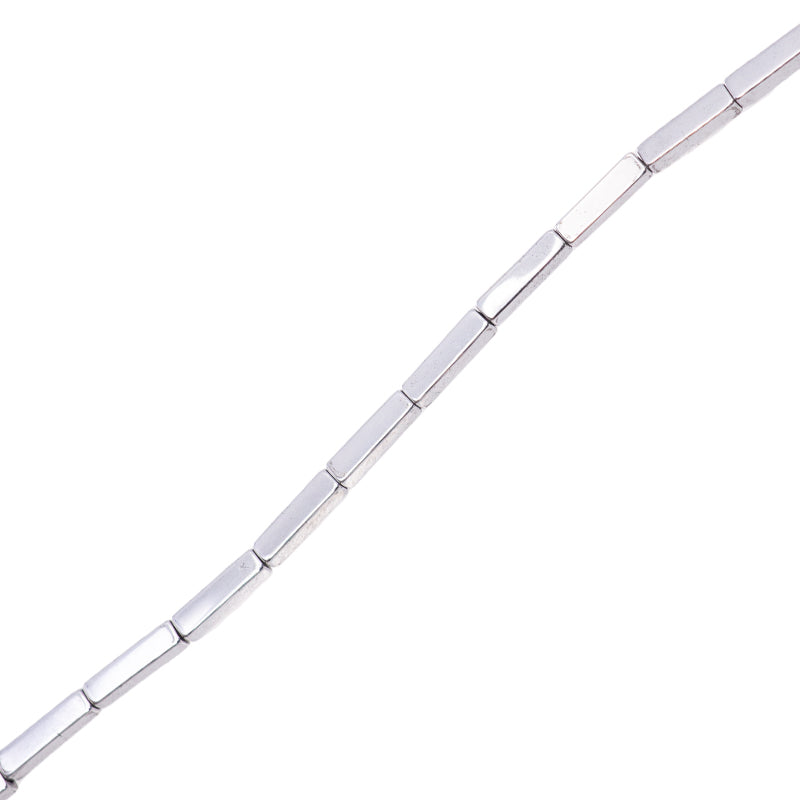 Hematita Rectangulo 6x1.5mm Plateado