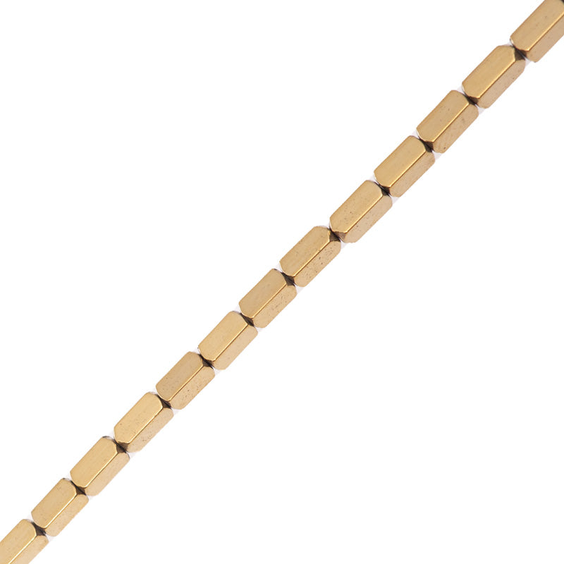 Hematita Rectangulo 3x1.5mm Dorado