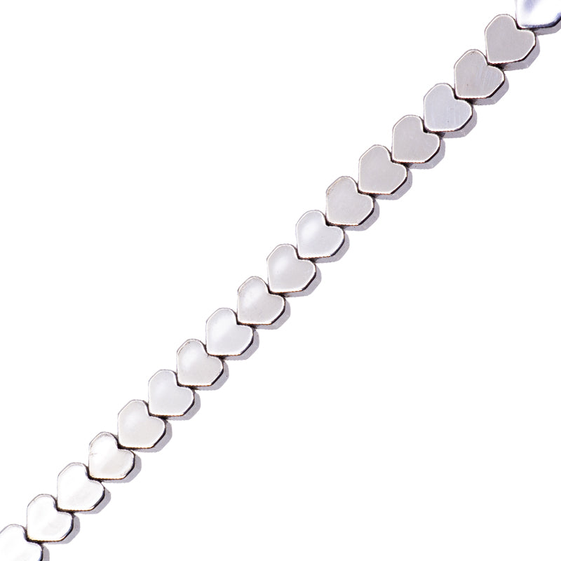 Hematita Corazón 3x3mm Plateado