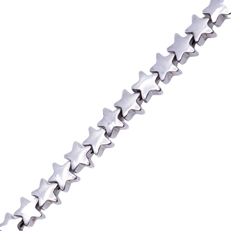 Hematita Estrella 4x4mm Plateada