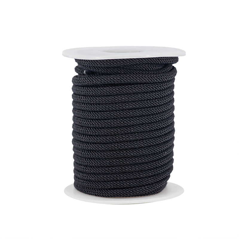 Cordón Poliéster Redondo 4mm Negro