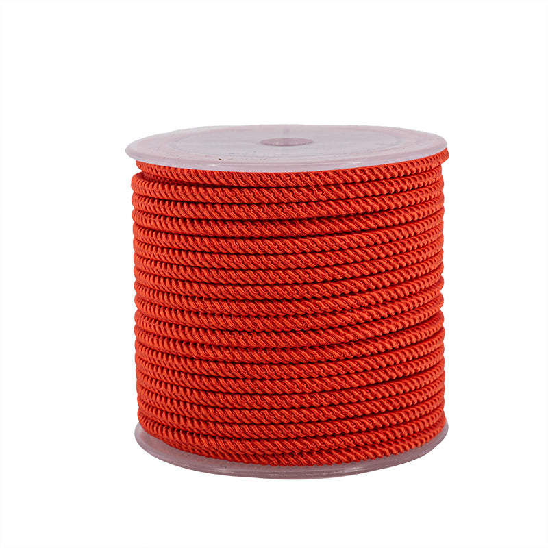 Cordón Poliéster Redondo Trenzado 3mm Naranja