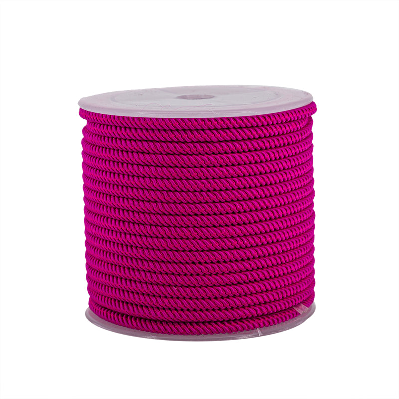 Cordón Poliéster Redondo Trenzado 3mm Fucsia