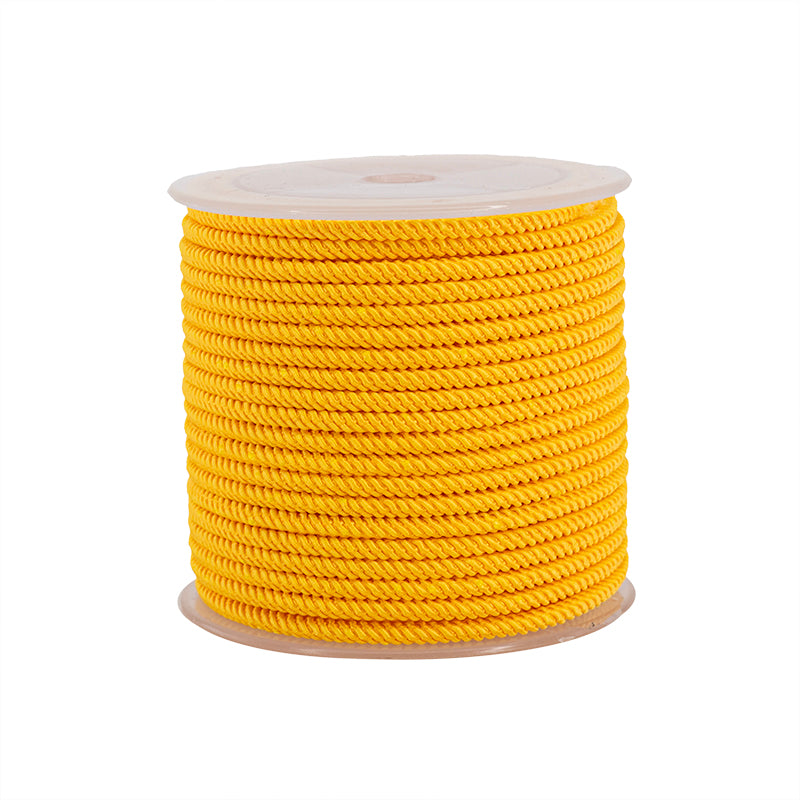 Cordón Poliéster Redondo Trenzado 3mm Amarillo