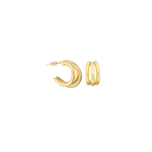 Arracada Redonda 20x22mm Dorado Brillante