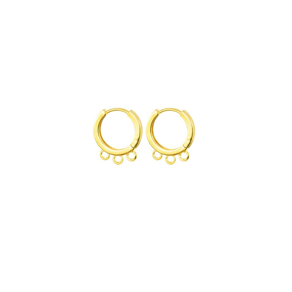 Arracada Redonda c/ Argollas Chica 16.4x14.8mm Dorado Brillante