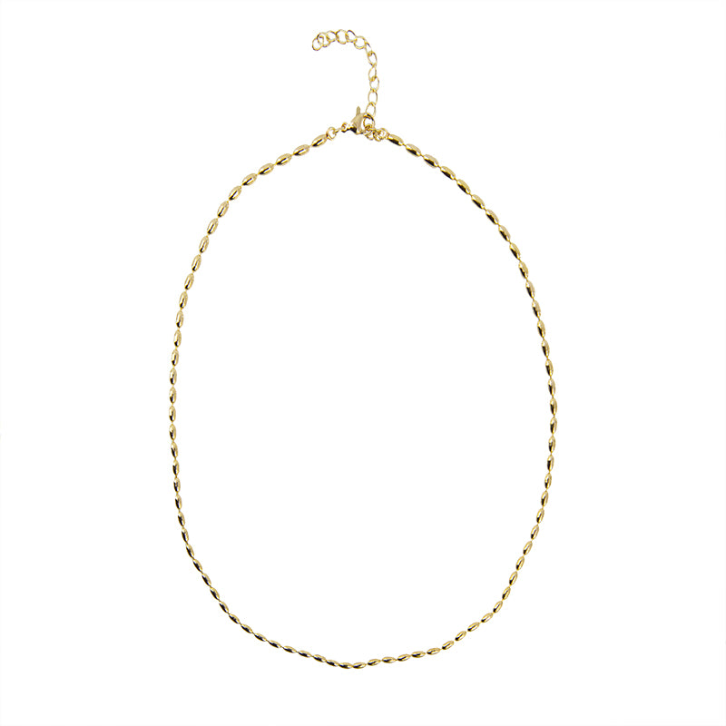 Collar Chapa Oval 5x2.4mm Dorado
