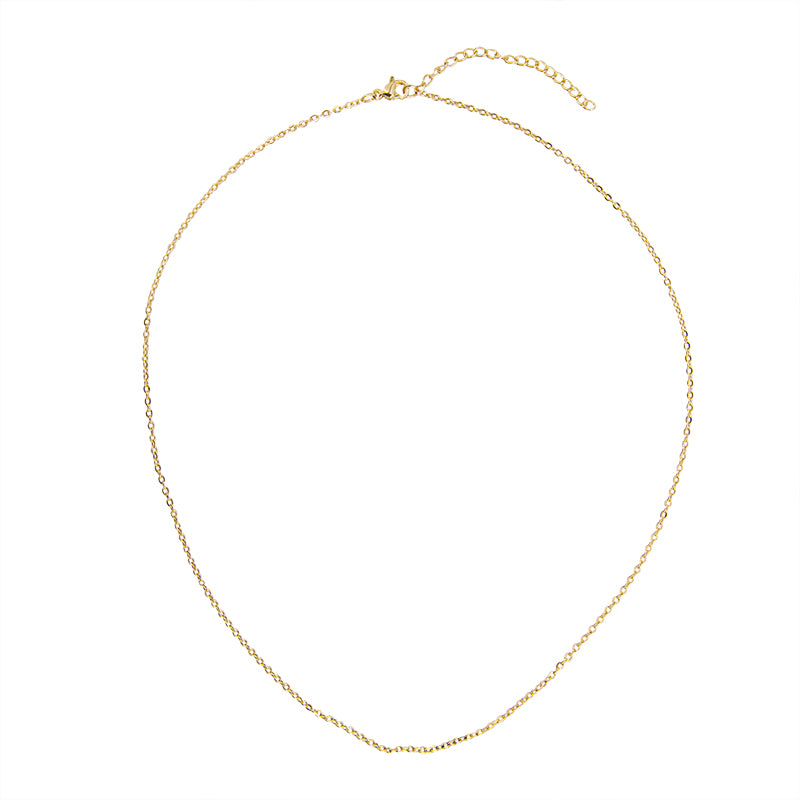 Collar Chapa Mini Oval 2.3x1.6mm 45cm Dorado