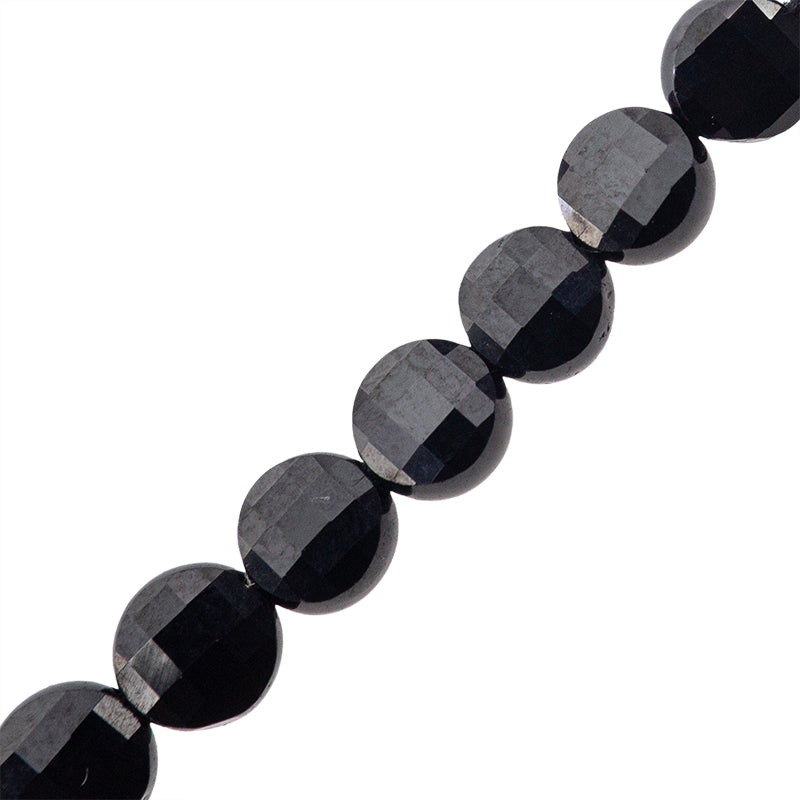 Onix Moneda Facetada 4mm Negro