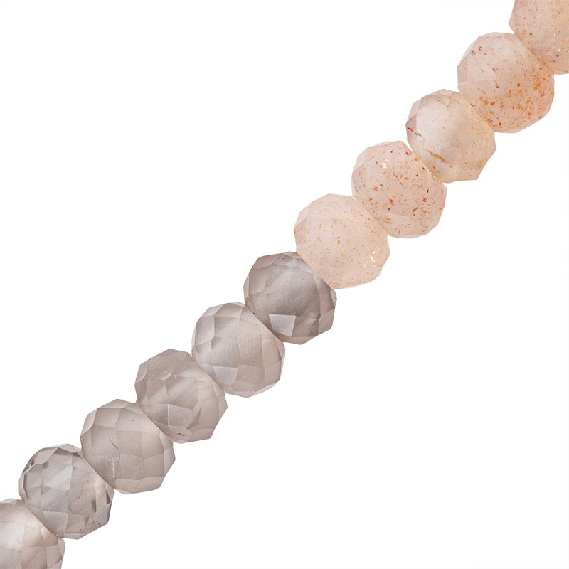 Piedra Luna Rondela Facetada 2x3mm Multicolor