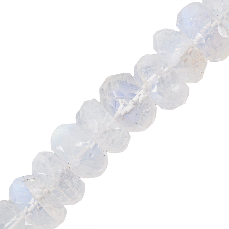 PF Piedra Luna Rondela Facetada 4-7x10-11mm Transparente