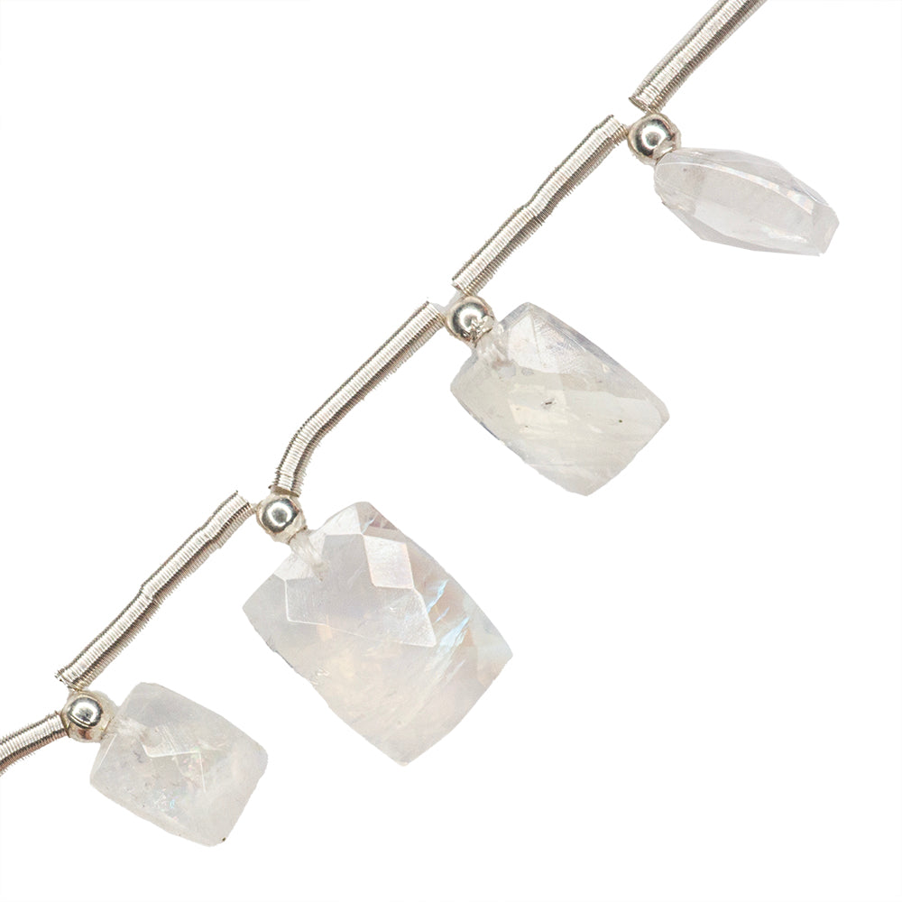 PF Piedra Luna Rectángulo Facetado Disminución 5-8x7-11mm Tornasol