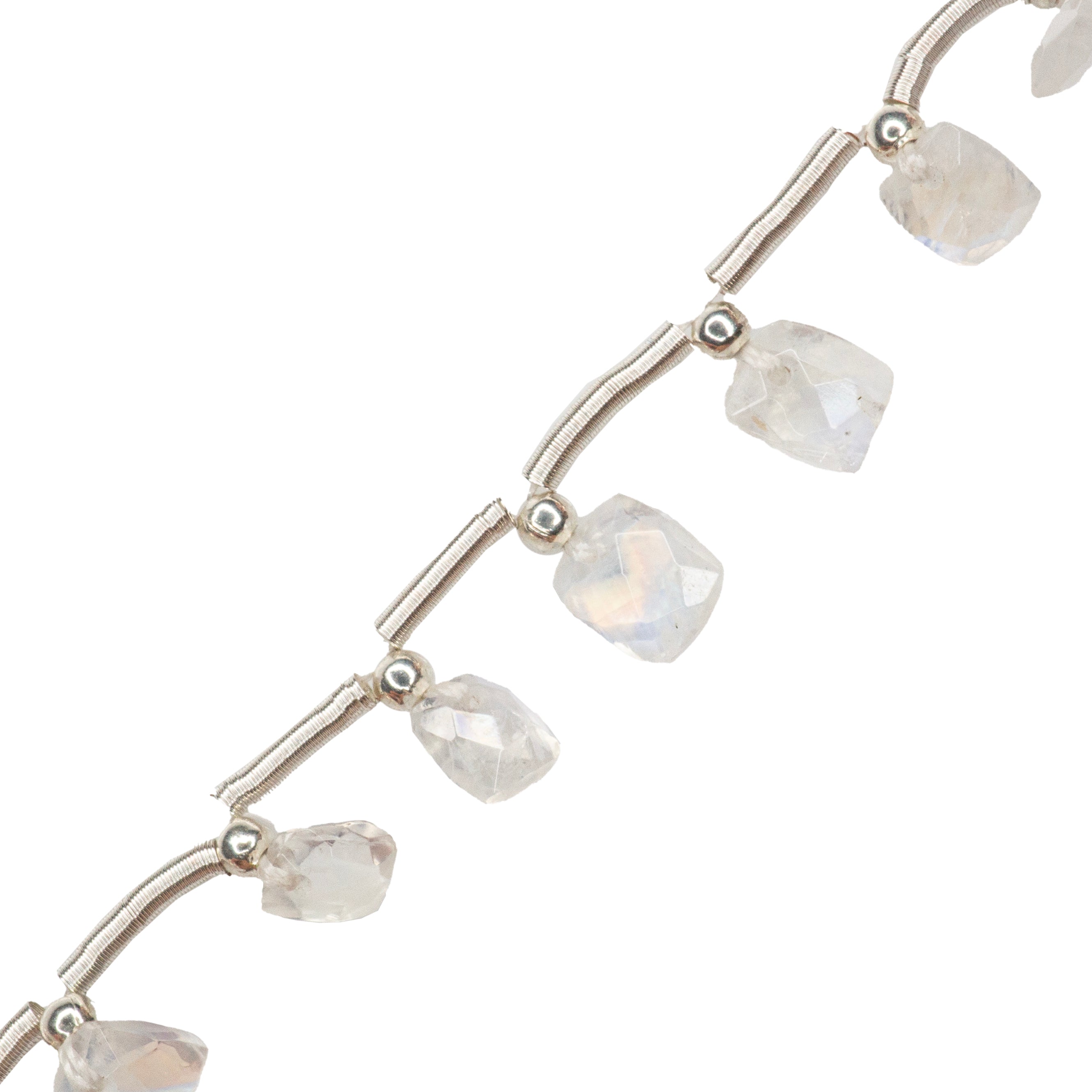 PF Piedra Luna Rectángulo Facetado Disminución 4-6x5-6mm Tornasol