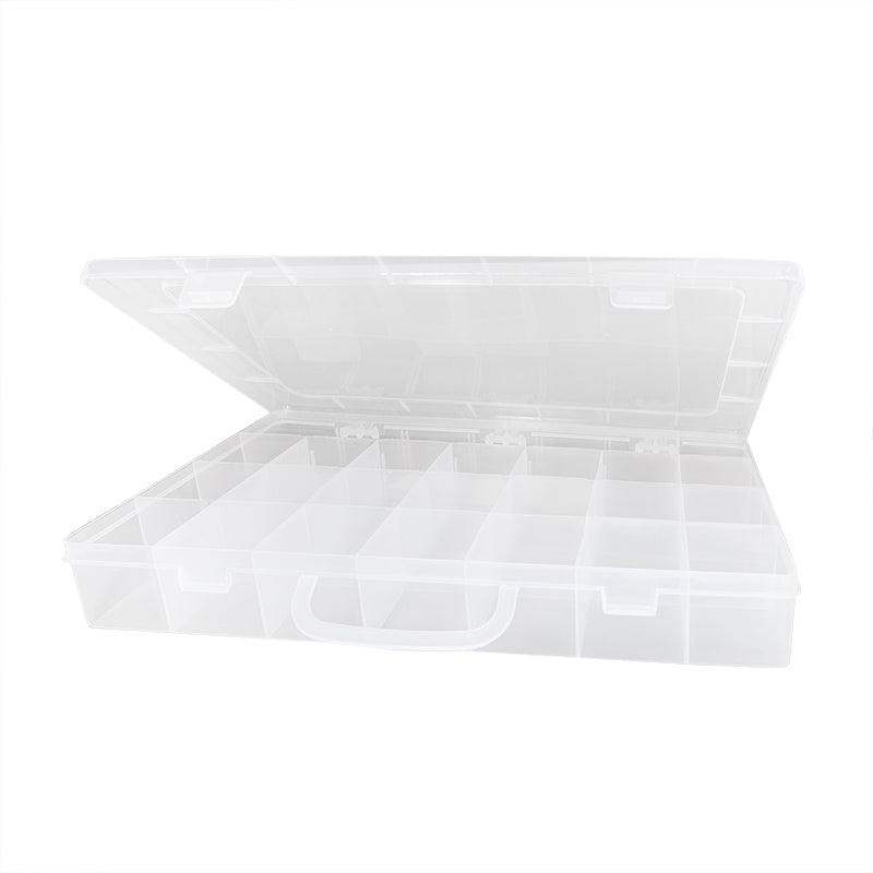 Contenedor Rectangular 28 Compartimentos 34.5x21.5cm Transparente