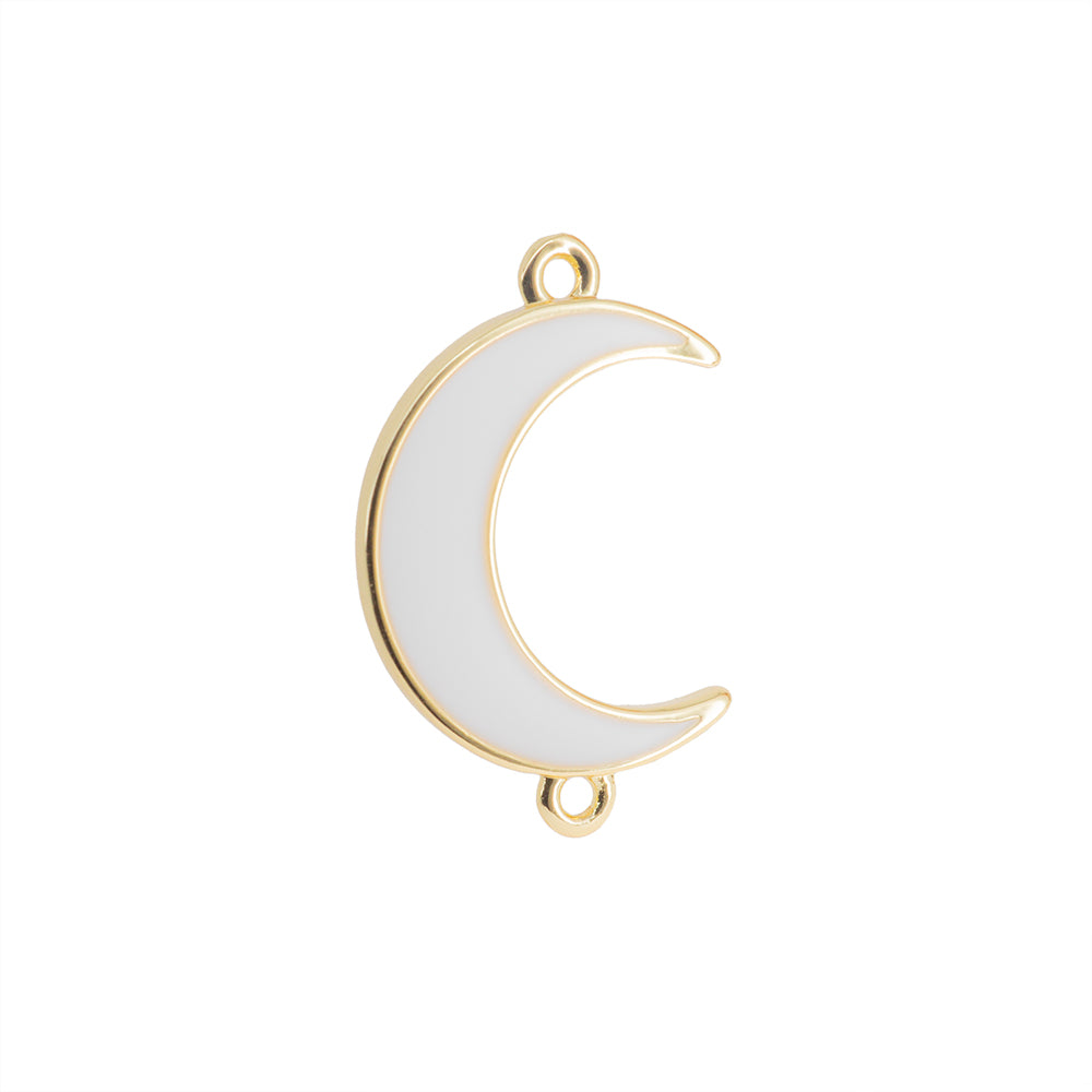 Separador Luna Esmaltado Blanco 24x15.8mm Dorado