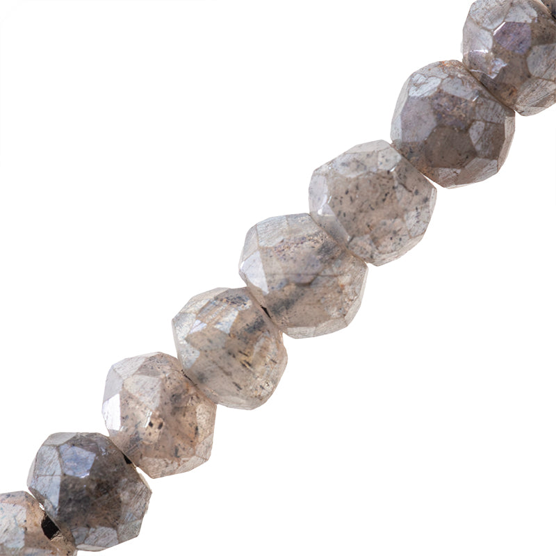 Zafiro Silverite Rondela Facetada 3-4x4-5mm Gris